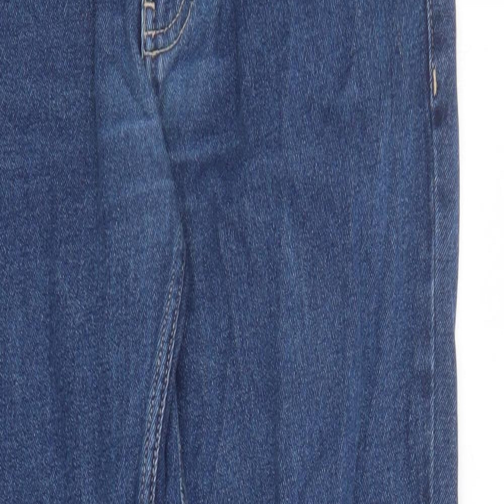 George Mens Blue Cotton Straight Jeans Size 32 in L30 in Regular Zip - Pockets