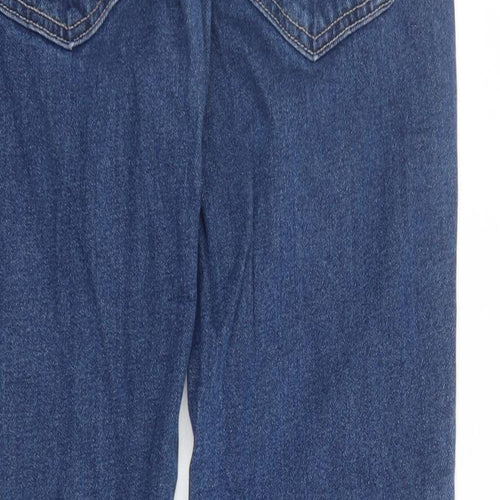 George Mens Blue Cotton Straight Jeans Size 32 in L30 in Regular Zip - Pockets