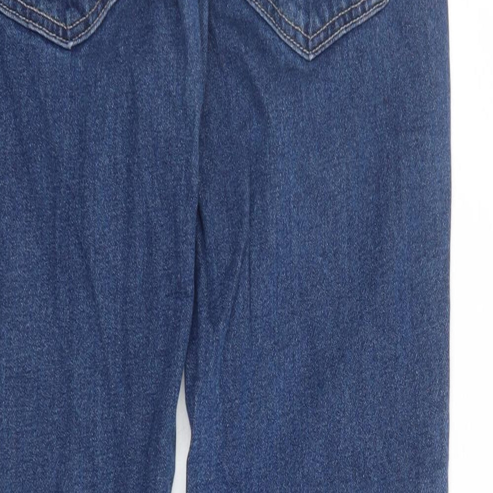 George Mens Blue Cotton Straight Jeans Size 32 in L30 in Regular Zip - Pockets