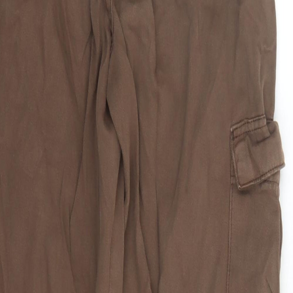 Pull&Bear Womens Brown Cotton Straight Jeans Size 10 L29 in Regular Zip - Cargo