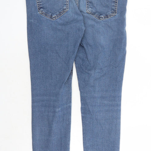 Topshop Womens Blue Cotton Cropped Jeans Size 28 in L24 in Regular Zip - Pockets