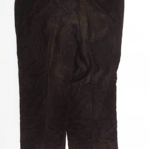 Autograph Mens Brown Cotton Trousers Size 38 in L27 in Regular Zip - Pockets Short Leg