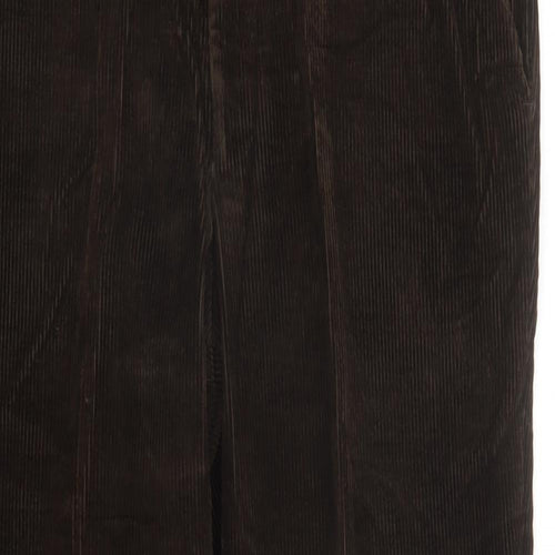 Autograph Mens Brown Cotton Trousers Size 38 in L27 in Regular Zip - Pockets Short Leg