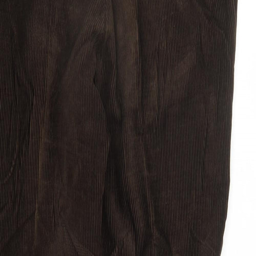 Autograph Mens Brown Cotton Trousers Size 38 in L27 in Regular Zip - Pockets Short Leg