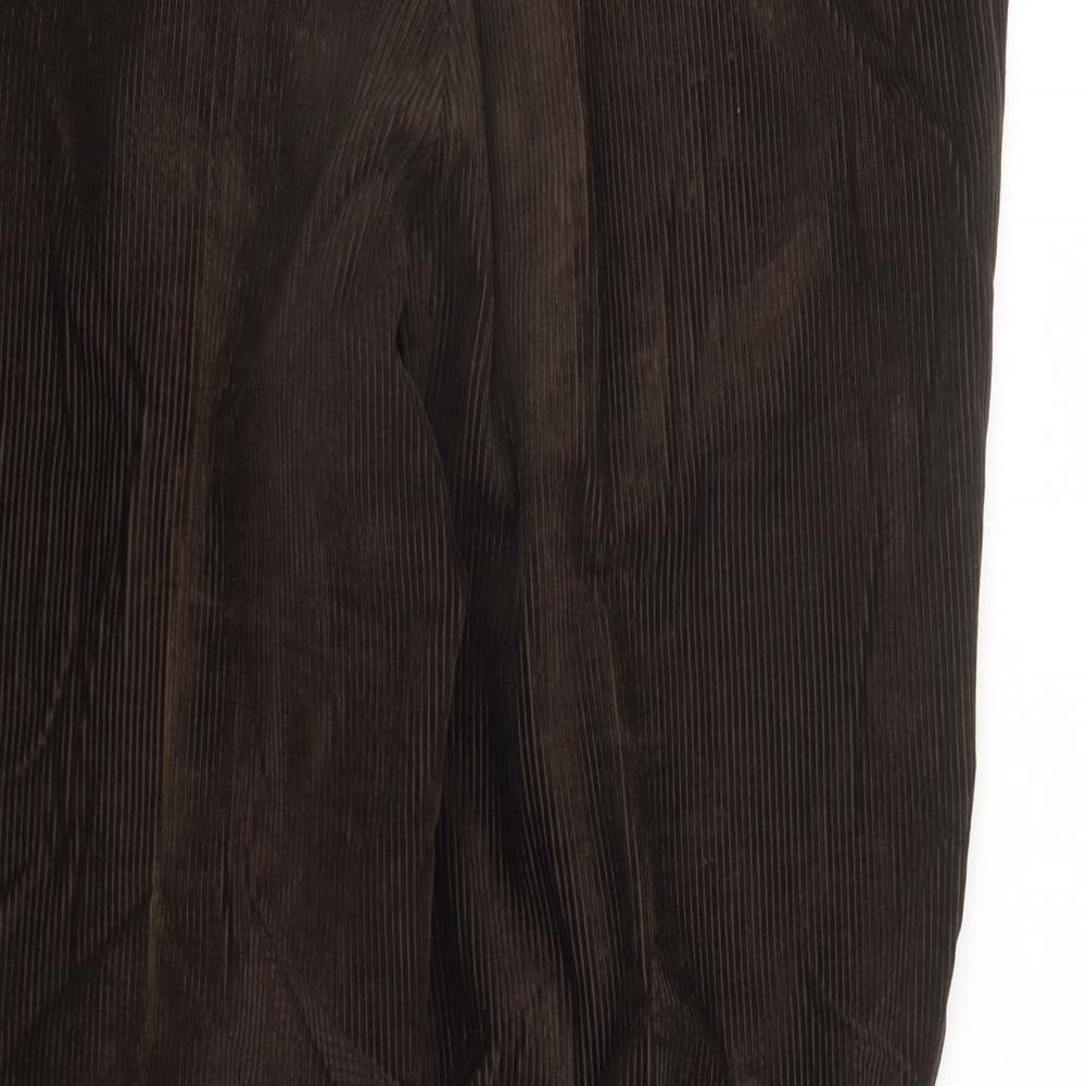 Autograph Mens Brown Cotton Trousers Size 38 in L27 in Regular Zip - Pockets Short Leg