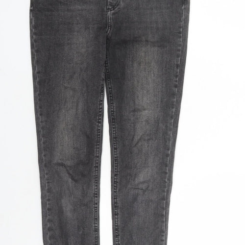 Pieces Womens Grey Cotton Skinny Jeans Size S L28 in Regular Zip - Pockets