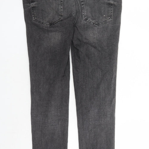 Pieces Womens Grey Cotton Skinny Jeans Size S L28 in Regular Zip - Pockets
