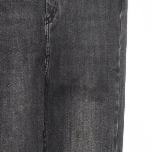 Pieces Womens Grey Cotton Skinny Jeans Size S L28 in Regular Zip - Pockets