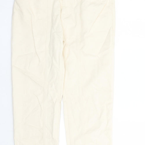 AsYou Womens Beige Cotton Straight Jeans Size 30 in L28 in Regular Zip - Pockets