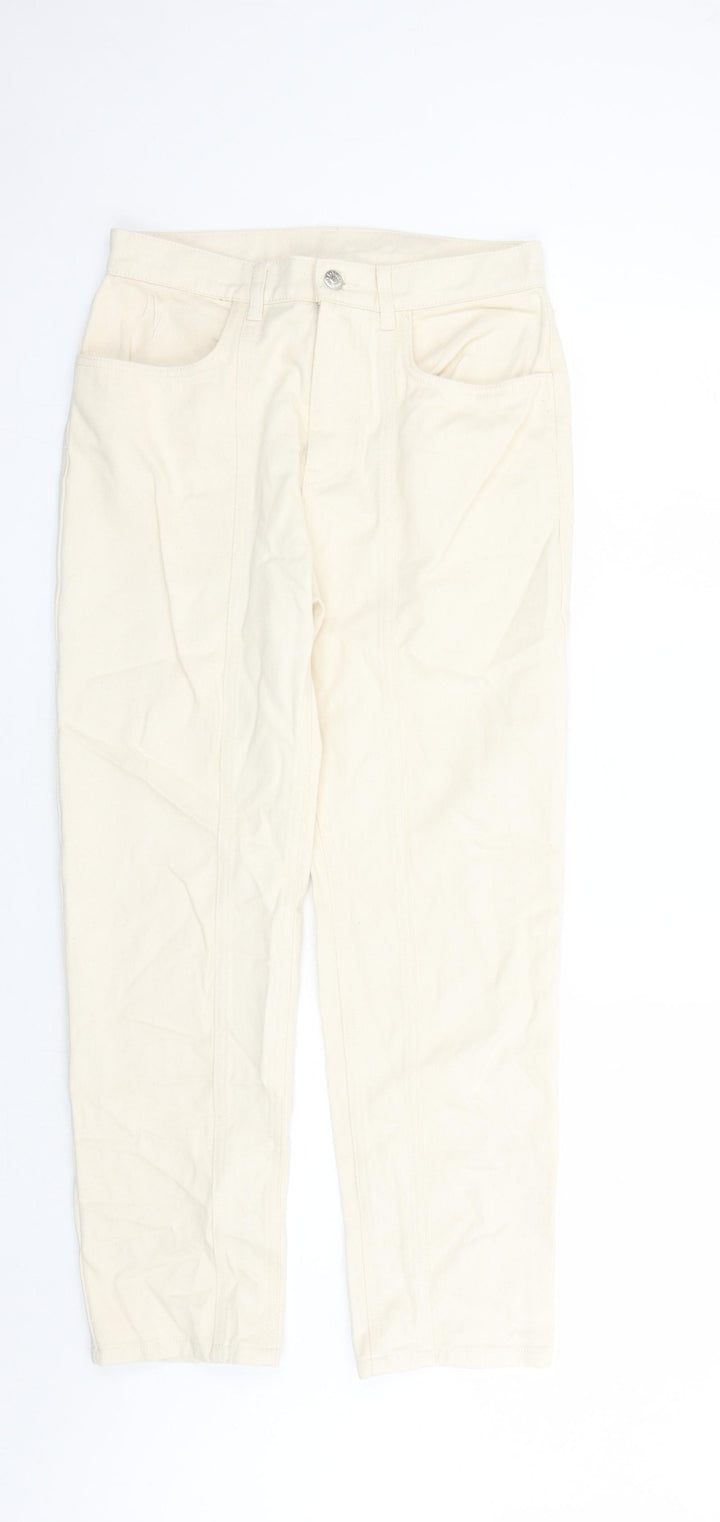 AsYou Womens Beige Cotton Straight Jeans Size 30 in L28 in Regular Zip - Pockets