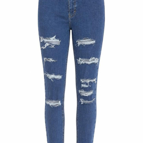 Topshop Womens Blue Cotton Skinny Jeans Size 26 in L28 in Regular Zip - Pockets