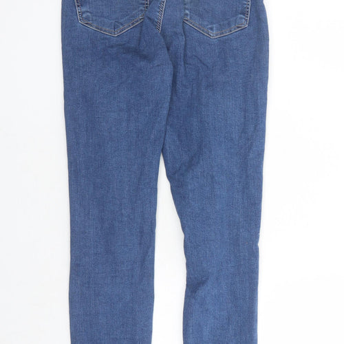 Topshop Womens Blue Cotton Skinny Jeans Size 26 in L28 in Regular Zip - Pockets