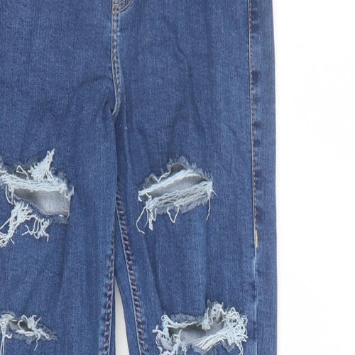 Topshop Womens Blue Cotton Skinny Jeans Size 26 in L28 in Regular Zip - Pockets