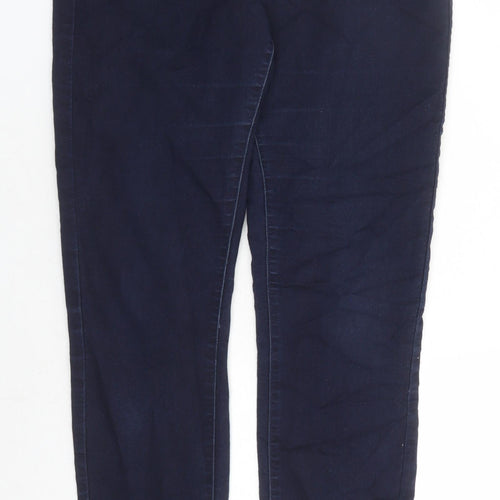 Marks and Spencer Womens Blue Cotton Jegging Jeans Size 8 L29 in Regular Zip - Pockets