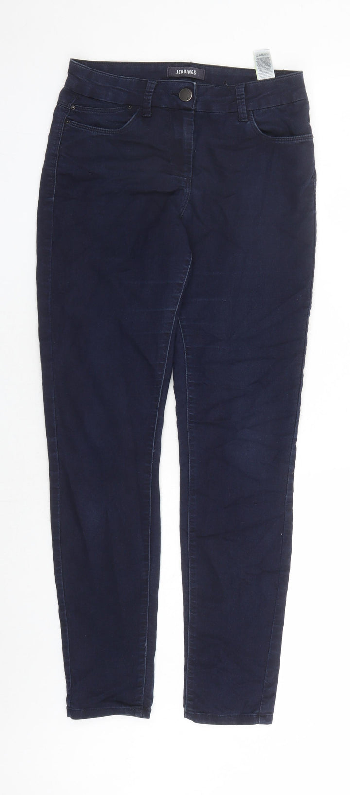 Marks and Spencer Womens Blue Cotton Jegging Jeans Size 8 L29 in Regular Zip - Pockets