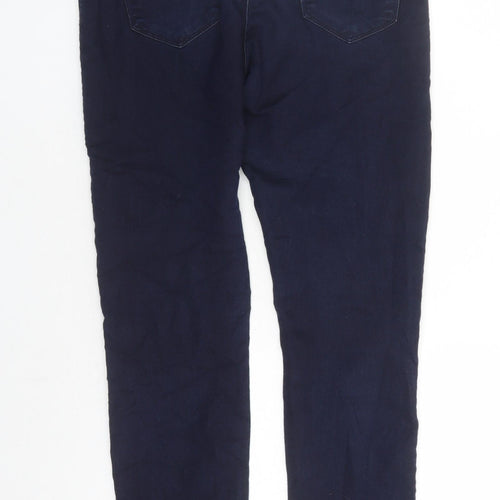 Marks and Spencer Womens Blue Cotton Jegging Jeans Size 8 L29 in Regular Zip - Pockets