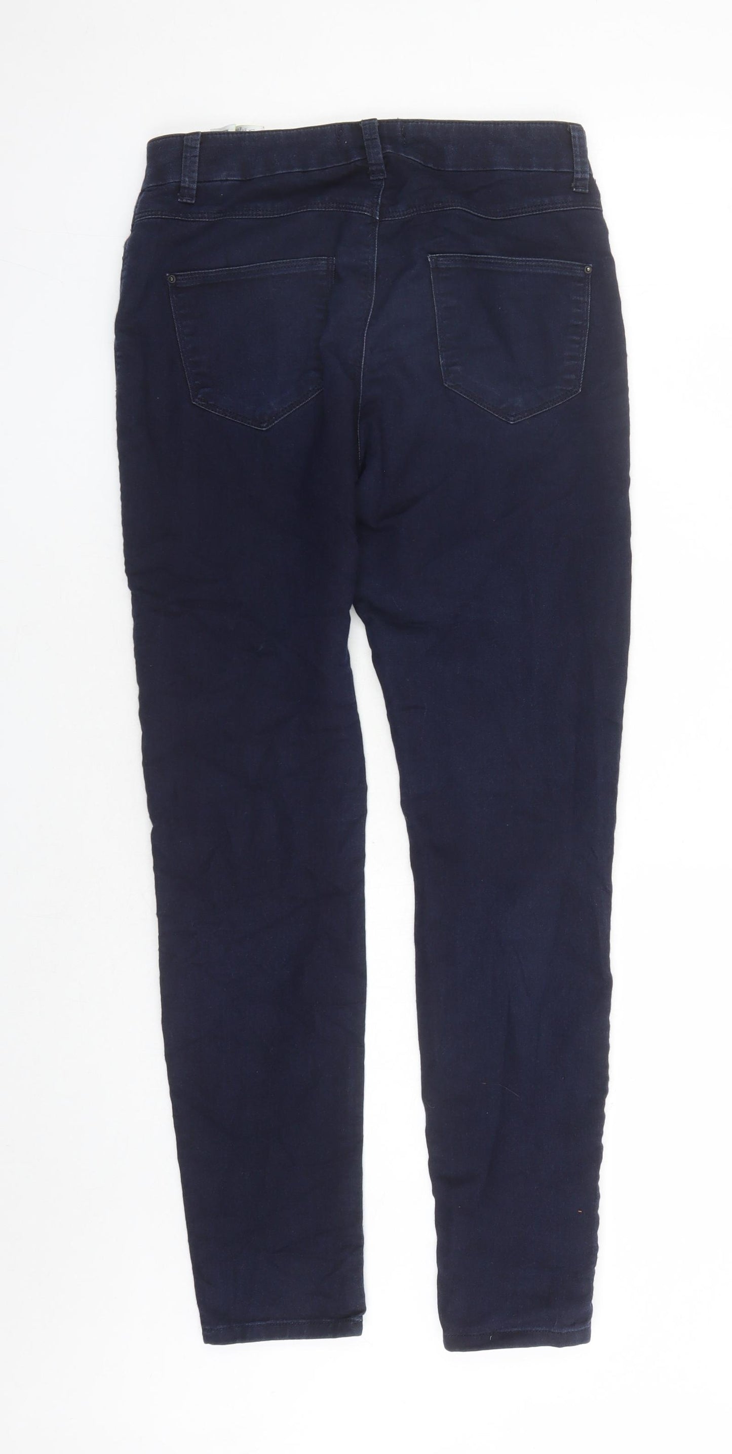 Marks and Spencer Womens Blue Cotton Jegging Jeans Size 8 L29 in Regular Zip - Pockets