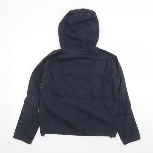 Henri Lloyd Mens Blue Rain Coat Coat Size S Zip - Estimated size S Hooded Pockets