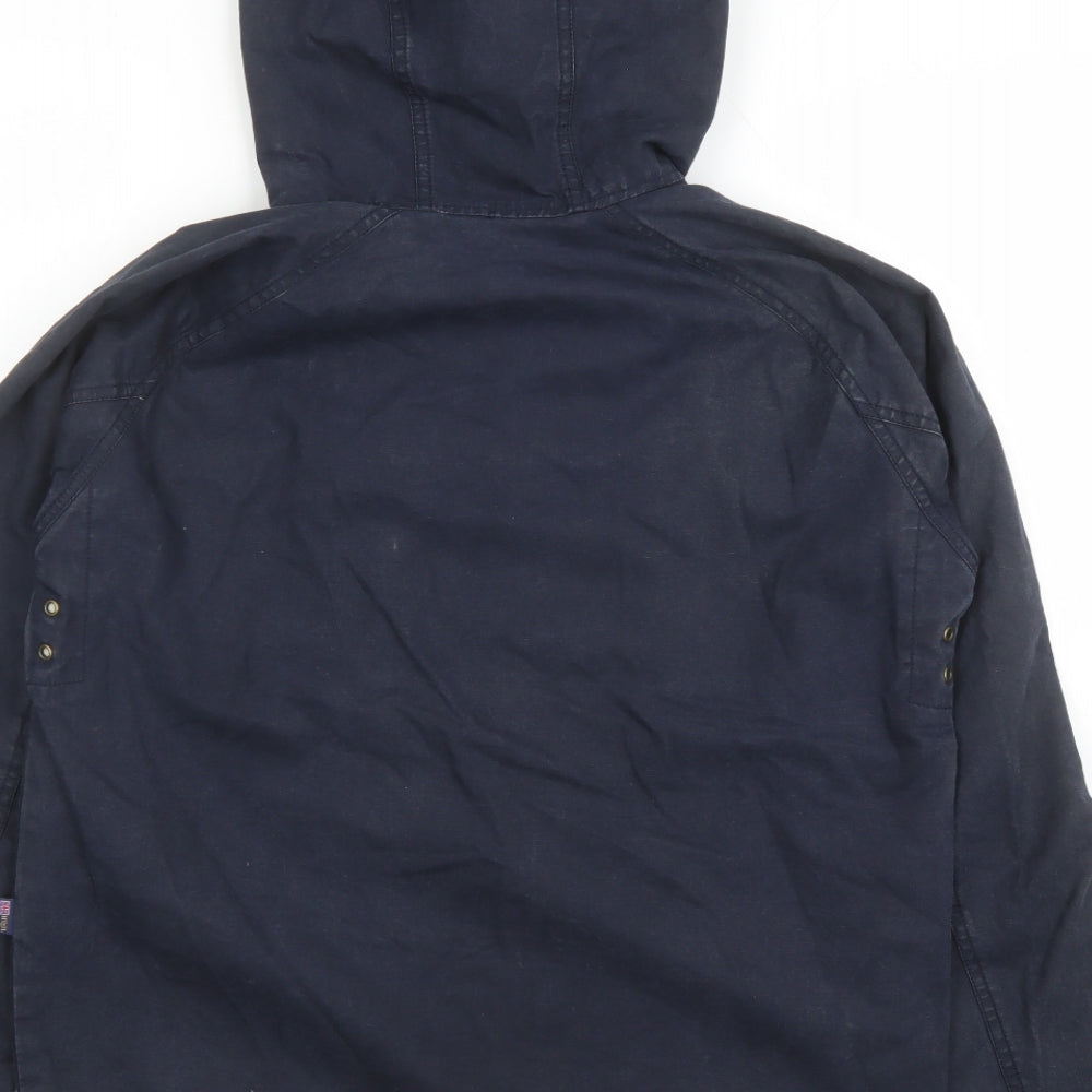 Henri Lloyd Mens Blue Rain Coat Coat Size S Zip - Estimated size S Hooded Pockets