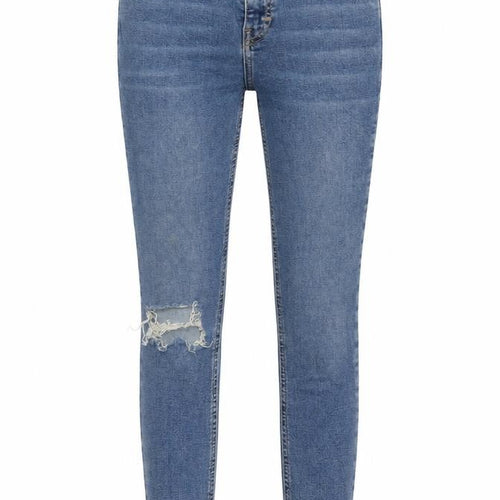 Topshop Womens Blue Cotton Skinny Jeans Size 26 in L25 in Regular Zip - Pockets Short Leg