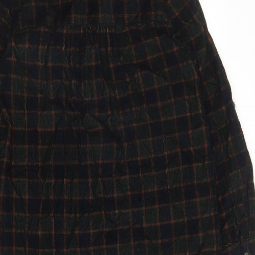 Fat Face Womens Blue Plaid Cotton Shirt Dress Size 12 Collared Button