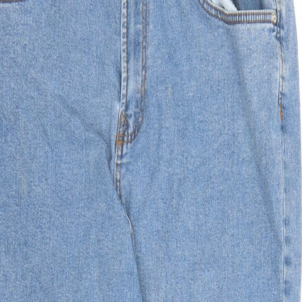 Denim & Co. Womens Blue Cotton Straight Jeans Size 18 L27 in Regular Zip - Pockets