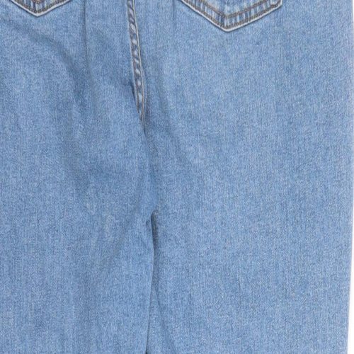 Denim & Co. Womens Blue Cotton Straight Jeans Size 18 L27 in Regular Zip - Pockets