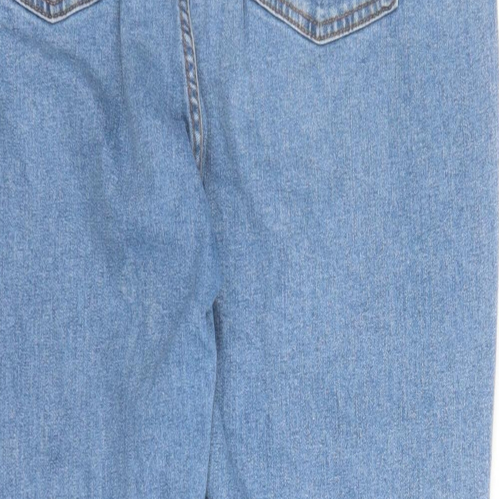 Denim & Co. Womens Blue Cotton Straight Jeans Size 18 L27 in Regular Zip - Pockets