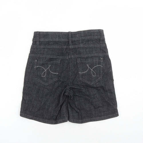 NEXT Womens Blue Cotton Culotte Shorts Size 8 L7 in Regular Zip - High Waisted