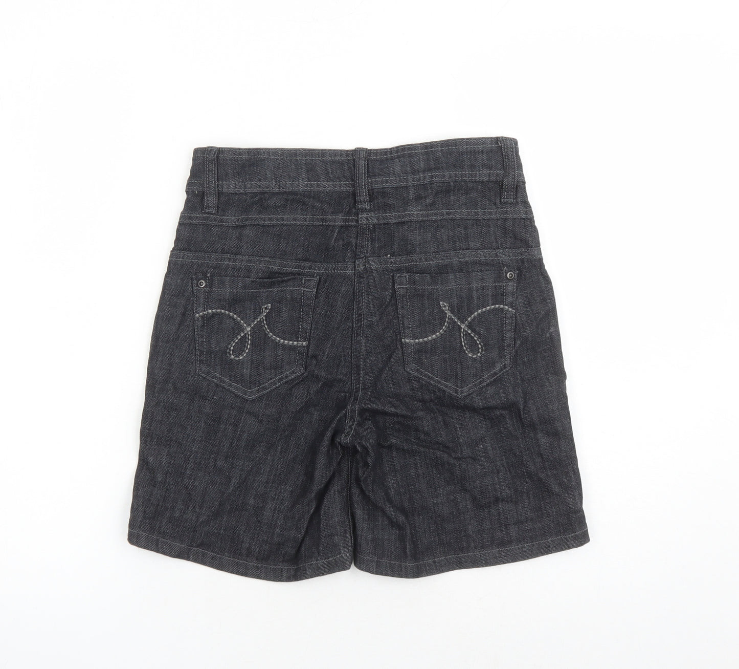 NEXT Womens Blue Cotton Culotte Shorts Size 8 L7 in Regular Zip - High Waisted