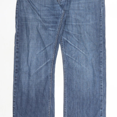 H&M Mens Blue Cotton Straight Jeans Size 30 in L32 in Regular Button - Pockets