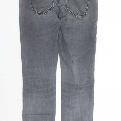 LOFT Womens Grey Cotton Straight Jeans Size 30 in L29 in Regular Zip - Pockets