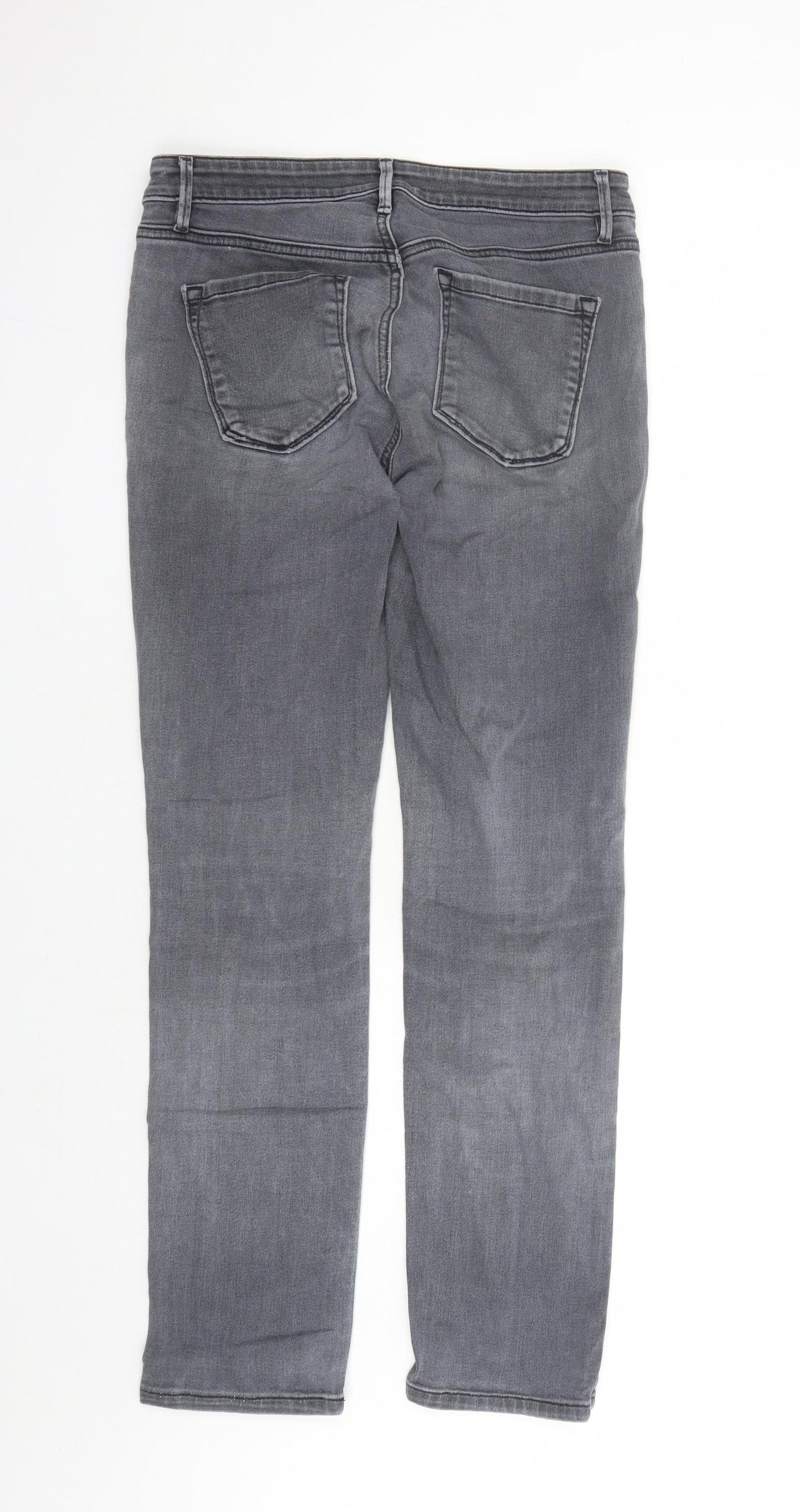 LOFT Womens Grey Cotton Straight Jeans Size 30 in L29 in Regular Zip - Pockets
