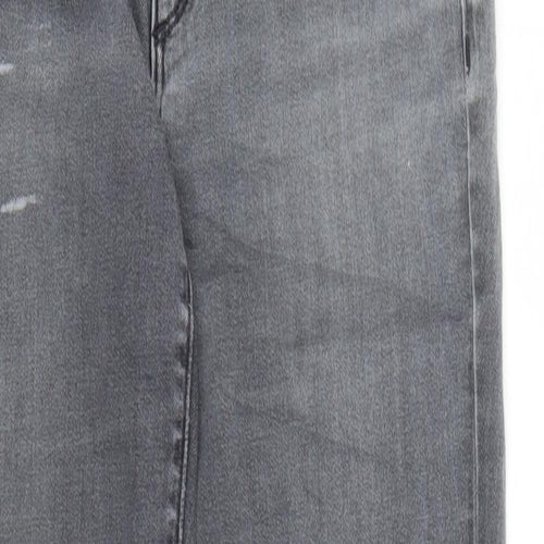LOFT Womens Grey Cotton Straight Jeans Size 30 in L29 in Regular Zip - Pockets