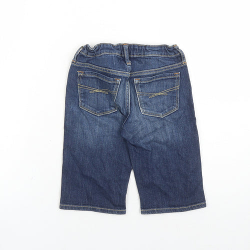 Gap Boys Blue Cotton Biker Shorts Size 8-9 Years L10 in Regular Zip - Elasticated Waist Waist Size 22 Inches Inside Leg 3 Inches