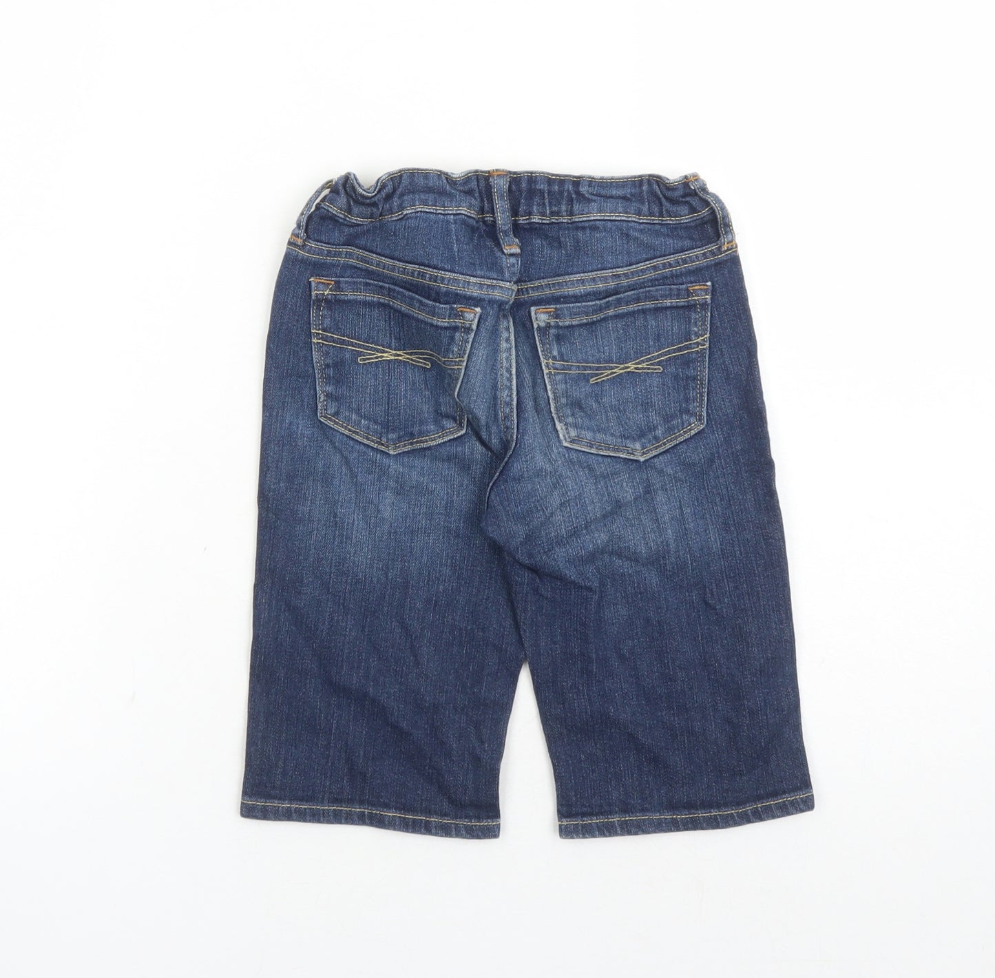 Gap Boys Blue Cotton Biker Shorts Size 8-9 Years L10 in Regular Zip - Elasticated Waist Waist Size 22 Inches Inside Leg 3 Inches