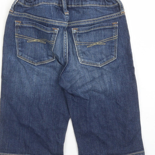 Gap Boys Blue Cotton Biker Shorts Size 8-9 Years L10 in Regular Zip - Elasticated Waist Waist Size 22 Inches Inside Leg 3 Inches