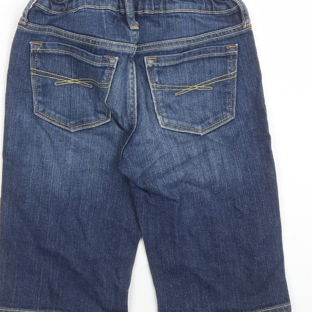 Gap Boys Blue Cotton Biker Shorts Size 8-9 Years L10 in Regular Zip - Elasticated Waist Waist Size 22 Inches Inside Leg 3 Inches