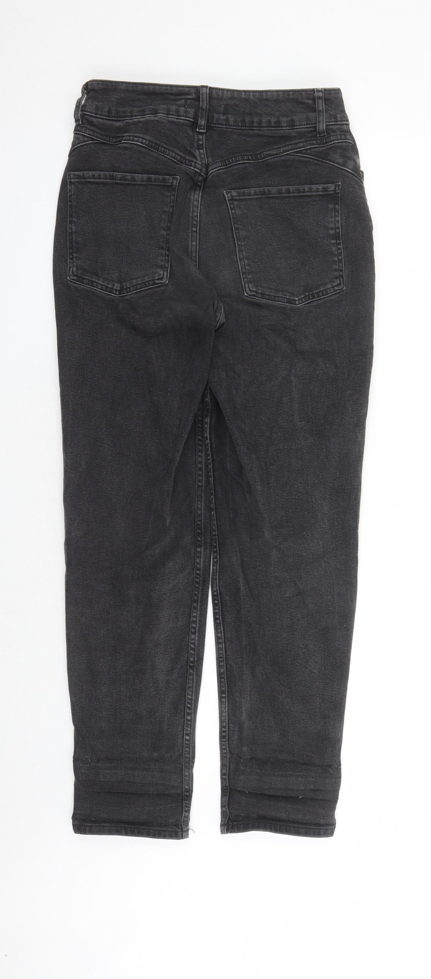 Denim & Co. Womens Black Cotton Mom Jeans Size 12 L29 in Regular Zip - Pockets