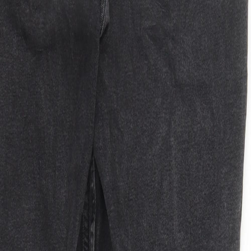 Denim & Co. Womens Black Cotton Mom Jeans Size 12 L29 in Regular Zip - Pockets