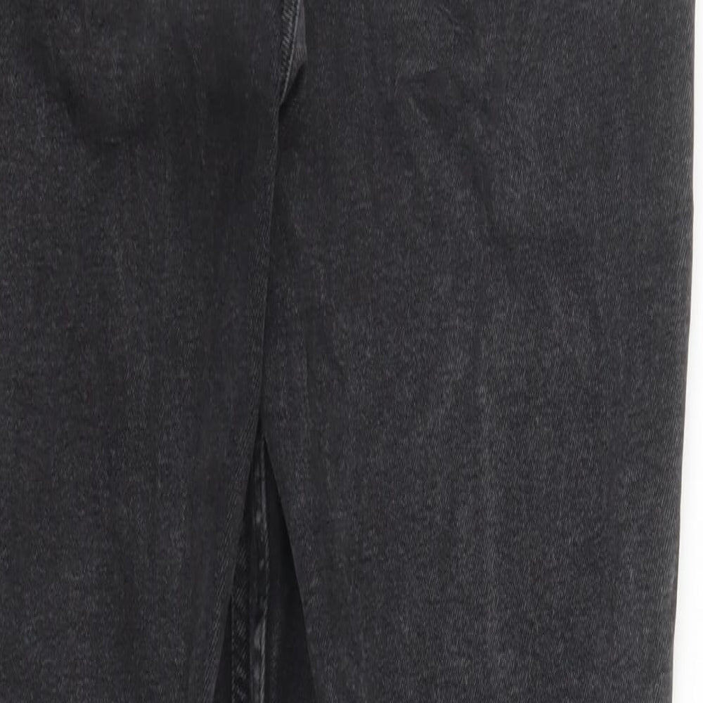 Denim & Co. Womens Black Cotton Mom Jeans Size 12 L29 in Regular Zip - Pockets