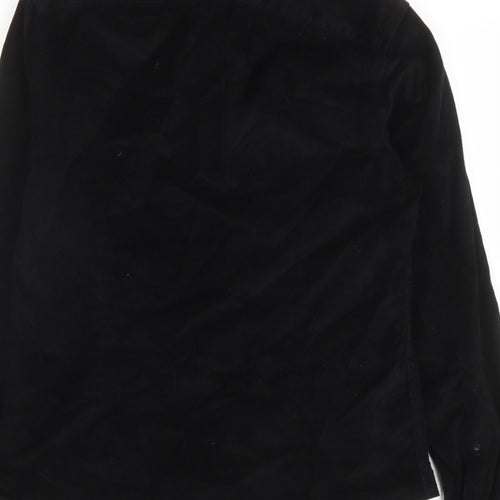 ASOS Mens Black Cotton Button-Up Size M Collared Button