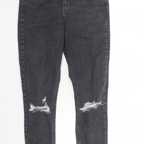 Topshop Womens Black Cotton Skinny Jeans Size 30 in L27 in Regular Zip - Pockets