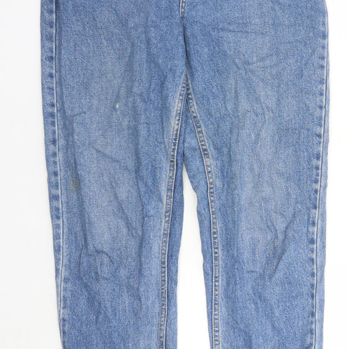 Topshop Womens Blue Cotton Mom Jeans Size 30 in L29 in Regular Zip - Pockets