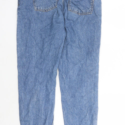 Topshop Womens Blue Cotton Mom Jeans Size 30 in L29 in Regular Zip - Pockets