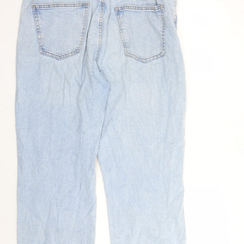 Denim & Co. Womens Blue Cotton Straight Jeans Size 18 L31 in Regular Zip - Pockets