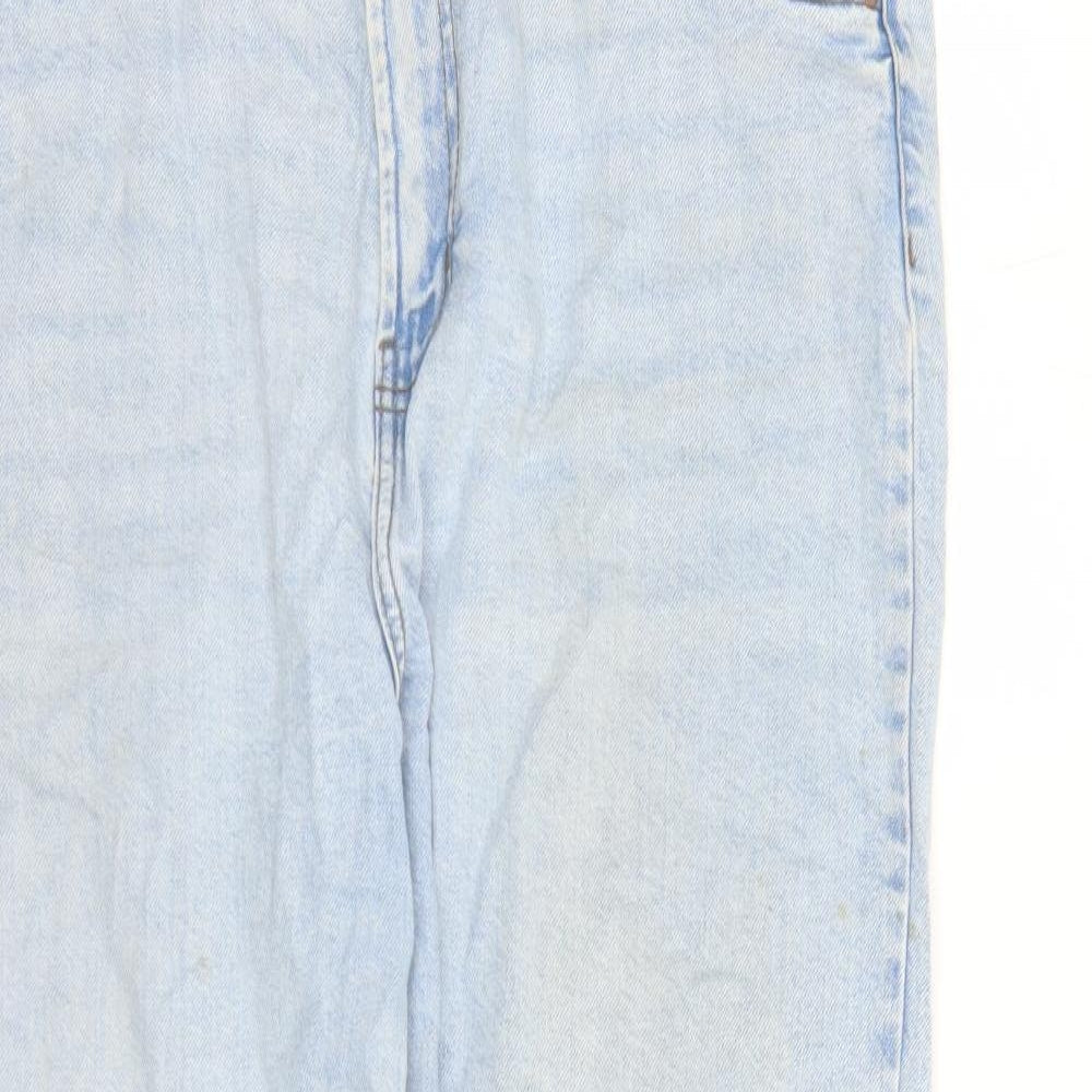 Denim & Co. Womens Blue Cotton Straight Jeans Size 18 L31 in Regular Zip - Pockets