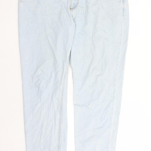 ASOS Mens Blue Cotton Straight Jeans Size 38 in L32 in Regular Zip - Pockets