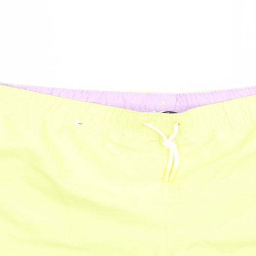 Marks and Spencer Mens Yellow Polyester Sweat Shorts Size 3XL L6 in Regular Drawstring - Elasticated Waist Swim Shorts Pockets