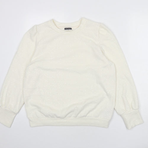Beloved Womens Ivory Polyester Pullover Sweatshirt Size M Pullover - Sequins